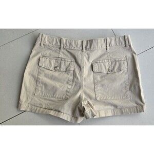 Banana Republic Shorts Women's Size 6 Creamy White Canvas Flat Front Pockets
